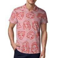 AILLOSA GFY25 3D Baskılı Desen Kısa kollu Polo Yaka Erkek T-shirt