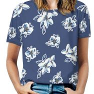 AILLOSA GFY29 Tamamı Baskılı Kısa Kollu Yuvarlak Yaka Kadın T-shirt