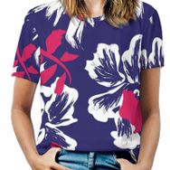AILLOSA GFY30 Tamamı Baskılı Kısa Kollu Yuvarlak Yaka Kadın T-shirt