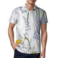 AILLOSA GFY34 3D Baskılı Desen Kısa kollu Polo Yaka Erkek T-shirt