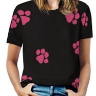 AILLOSA GFY36 Tamamı Baskılı Kısa Kollu Yuvarlak Yaka Kadın T-shirt