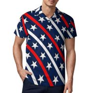 AILLOSA GFY40 3D Baskılı Desen Kısa kollu Polo Yaka Erkek T-shirt