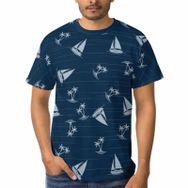 AILLOSA H-9 3D Baskılı Desenli Kısa Kollu Erkek T-shirt