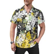 AILLOSA Hawaii Çiçek Baskılı 3D Desen Kısa Kollu YH-101 Erkek Gömlek