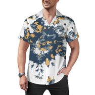 AILLOSA Hawaii Çiçek Baskılı 3D Desen Kısa Kollu YH-104 Erkek Gömlek