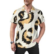 AILLOSA Hawaii Çiçek Baskılı 3D Desen Kısa Kollu YH-108 Erkek Gömlek