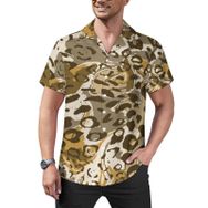 AILLOSA Hawaii Çiçek Baskılı 3D Desen Kısa Kollu YH-110 Erkek Gömlek