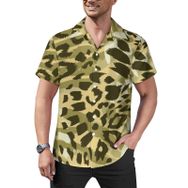 AILLOSA Hawaii Çiçek Baskılı 3D Desen Kısa Kollu YH-112 Erkek Gömlek