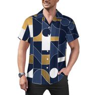 AILLOSA Hawaii Çiçek Baskılı 3D Desen Kısa Kollu YH-126 Erkek Gömlek