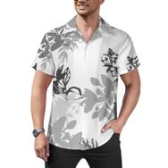 AILLOSA Hawaii Çiçek Baskılı 3D Desen Kısa Kollu YH-138 Erkek Gömlek