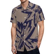 AILLOSA Hawaii Çiçek Baskılı 3D Desen Kısa Kollu YH-141 Erkek Gömlek