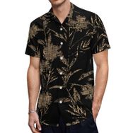 AILLOSA Hawaii Çiçek Baskılı 3D Desen Kısa Kollu YH-142 Erkek Gömlek
