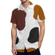 AILLOSA Hawaii Çiçek Baskılı 3D Desen Kısa Kollu YH-144 Erkek Gömlek