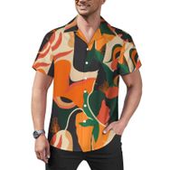 AILLOSA Hawaii Çiçek Baskılı 3D Desen Kısa Kollu YH-146 Erkek Gömlek