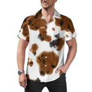 AILLOSA Hawaii Çiçek Baskılı 3D Desen Kısa Kollu YH-149 Erkek Gömlek