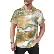 AILLOSA Hawaii Çiçek Baskılı 3D Desen Kısa Kollu YH-152 Erkek Gömlek