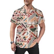 AILLOSA Hawaii Çiçek Baskılı 3D Desen Kısa Kollu YH-157 Erkek Gömlek