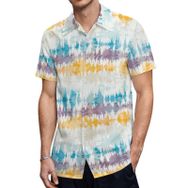 AILLOSA Hawaii Çiçek Baskılı 3D Desen Kısa Kollu YH-159 Erkek Gömlek