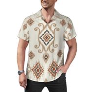AILLOSA Hawaii Çiçek Baskılı 3D Desen Kısa Kollu YH-162 Erkek Gömlek