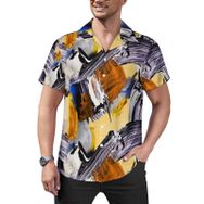 AILLOSA Hawaii Çiçek Baskılı 3D Desen Kısa Kollu YH-163 Erkek Gömlek