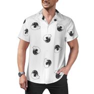 AILLOSA Hawaii Çiçek Baskılı 3D Desen Kısa Kollu YH-183 Erkek Gömlek
