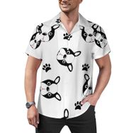 AILLOSA Hawaii Çiçek Baskılı 3D Desen Kısa Kollu YH-184 Erkek Gömlek