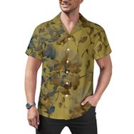 AILLOSA Hawaii Çiçek Baskılı 3D Desen Kısa Kollu YH-185 Erkek Gömlek