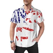 AILLOSA Hawaii Çiçek Baskılı 3D Desen Kısa Kollu YH-192 Erkek Gömlek