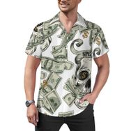 AILLOSA Hawaii Çiçek Baskılı 3D Desen Kısa Kollu YH-196 Erkek Gömlek