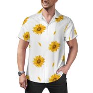 AILLOSA Hawaii Çiçek Baskılı 3D Desen Kısa Kollu YH-209 Erkek Gömlek
