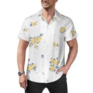 AILLOSA Hawaii Çiçek Baskılı 3D Desen Kısa Kollu YH-210 Erkek Gömlek
