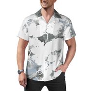 AILLOSA Hawaii Çiçek Baskılı 3D Desen Kısa Kollu YH-215 Erkek Gömlek
