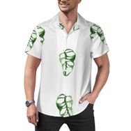 AILLOSA Hawaii Çiçek Baskılı 3D Desen Kısa Kollu YH-218 Erkek Gömlek