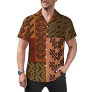 AILLOSA Hawaii Çiçek Baskılı 3D Desen Kısa Kollu YH-228 Erkek Gömlek