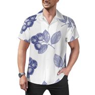 AILLOSA Hawaii Çiçek Baskılı 3D Desen Kısa Kollu YH-229 Erkek Gömlek