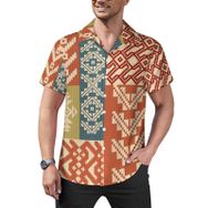AILLOSA Hawaii Çiçek Baskılı 3D Desen Kısa Kollu YH-230 Erkek Gömlek