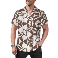 AILLOSA Hawaii Çiçek Baskılı 3D Desen Kısa Kollu YH-231 Erkek Gömlek