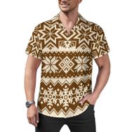 AILLOSA Hawaii Çiçek Baskılı 3D Desen Kısa Kollu YH-234 Erkek Gömlek