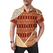 AILLOSA Hawaii Çiçek Baskılı 3D Desen Kısa Kollu YH-235 Erkek Gömlek