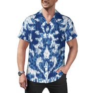 AILLOSA Hawaii Çiçek Baskılı 3D Desen Kısa Kollu YH-236 Erkek Gömlek