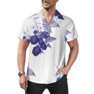 AILLOSA Hawaii Çiçek Baskılı 3D Desen Kısa Kollu YH-239 Erkek Gömlek
