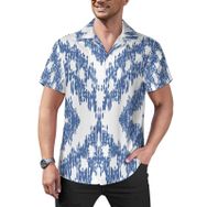 AILLOSA Hawaii Çiçek Baskılı 3D Desen Kısa Kollu YH-244 Erkek Gömlek