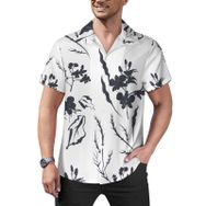 AILLOSA Hawaii Çiçek Baskılı 3D Desen Kısa Kollu YH-245 Erkek Gömlek