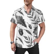 AILLOSA Hawaii Çiçek Baskılı 3D Desen Kısa Kollu YH-256 Erkek Gömlek