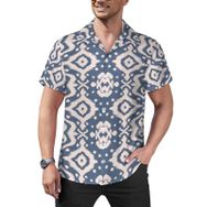 AILLOSA Hawaii Çiçek Baskılı 3D Desen Kısa Kollu YH-265 Erkek Gömlek