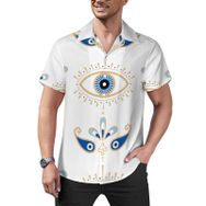 AILLOSA Hawaii Çiçek Baskılı 3D Desen Kısa Kollu YH-276 Erkek Gömlek