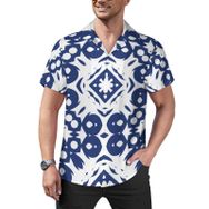 AILLOSA Hawaii Çiçek Baskılı 3D Desen Kısa Kollu YH-277 Erkek Gömlek