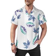 AILLOSA Hawaii Çiçek Baskılı 3D Desen Kısa Kollu YH-279 Erkek Gömlek