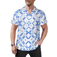 AILLOSA Hawaii Çiçek Baskılı 3D Desen Kısa Kollu YH-281 Erkek Gömlek