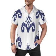 AILLOSA Hawaii Çiçek Baskılı 3D Desen Kısa Kollu YH-291 Erkek Gömlek